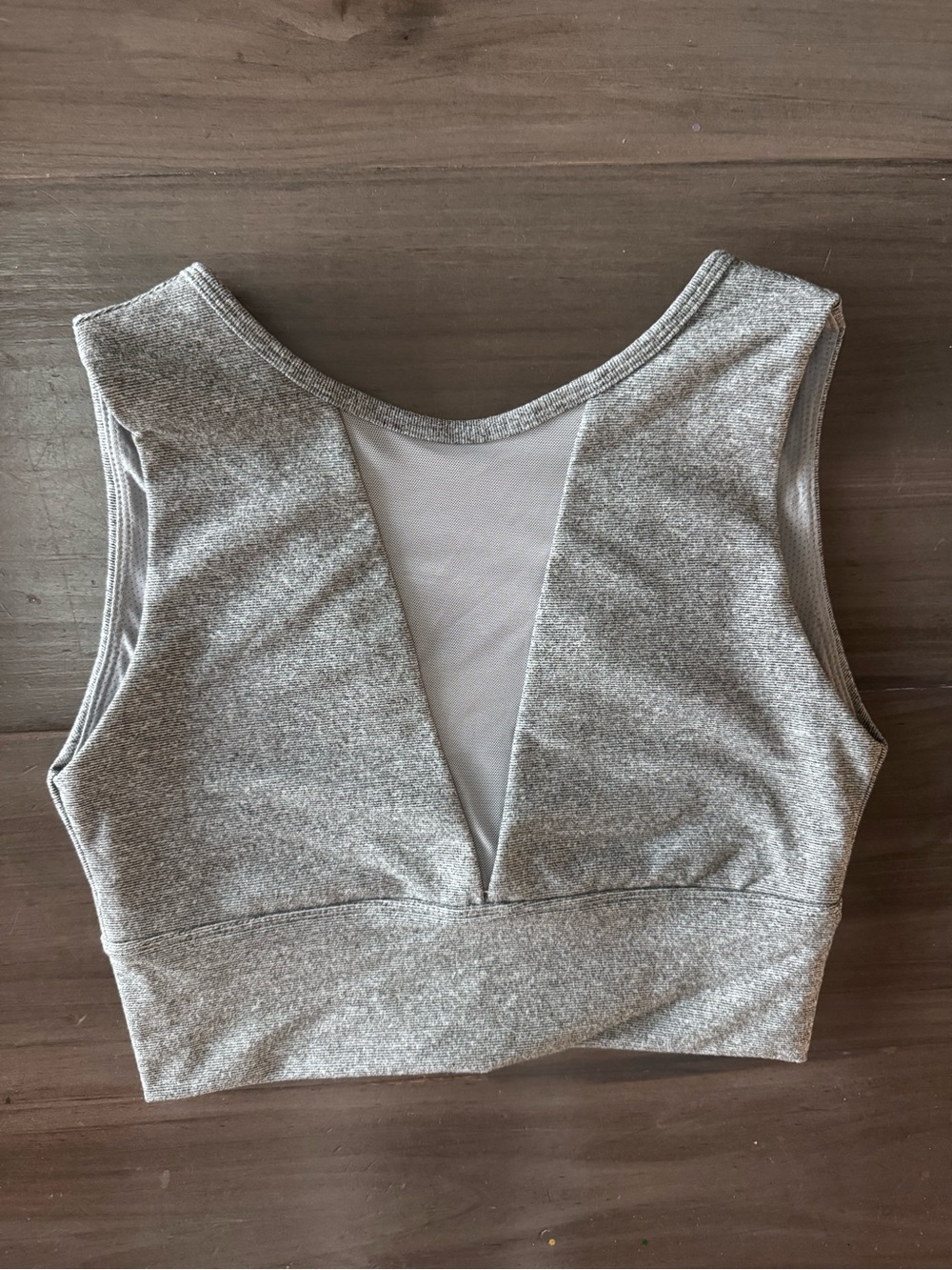 Senita Athletics Longline Mesh High Neck Cropped Tank Women’s S Heathered Grey